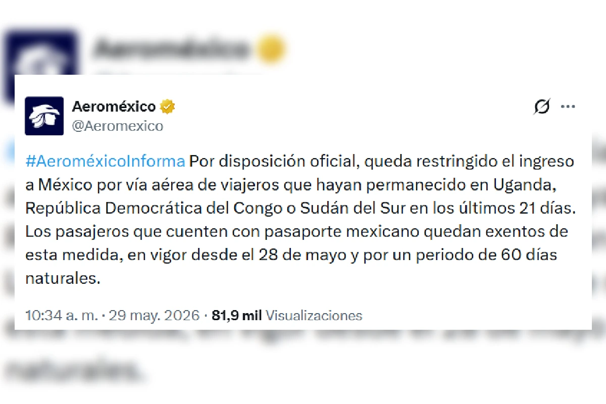 aeromexico restricción viajeros ébola