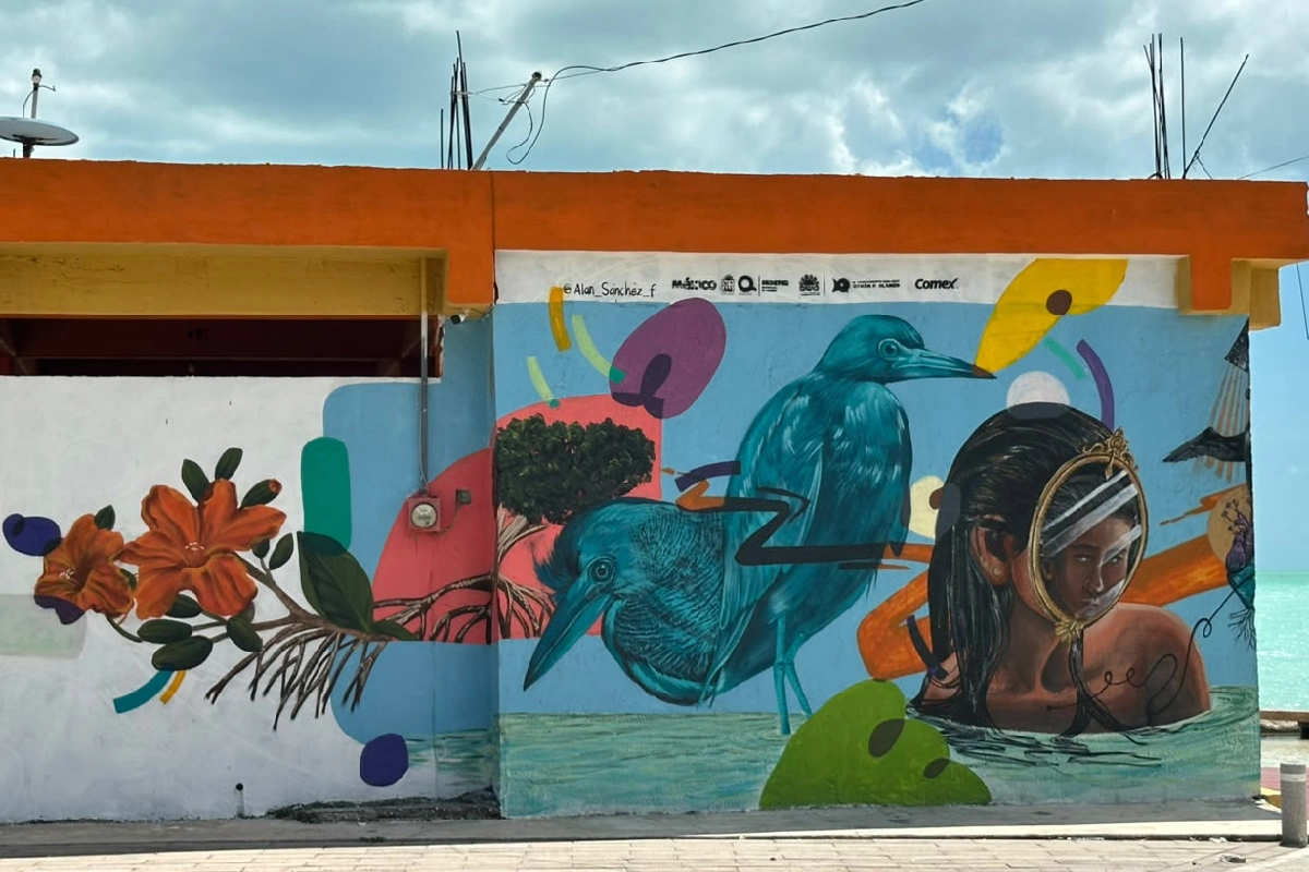 Un mural en Calderitas.