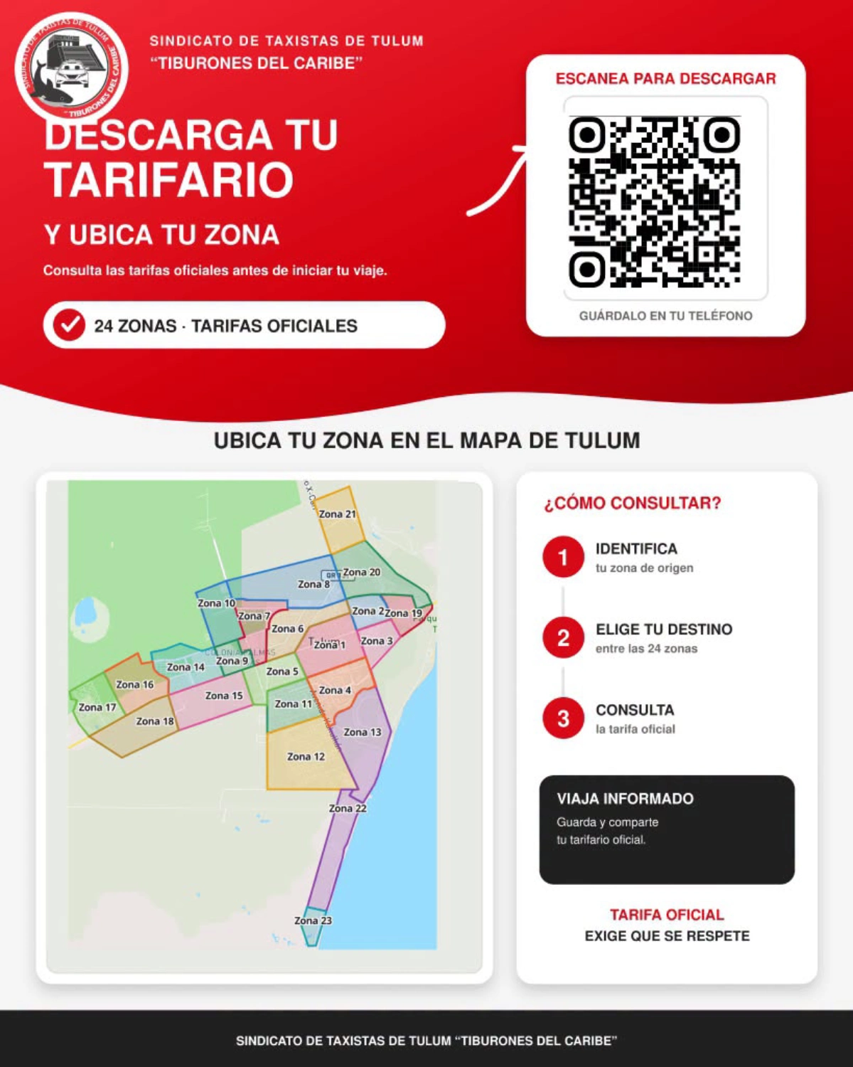 Este es el nuevo tarifario impuesto por los taxistas de Tulum.